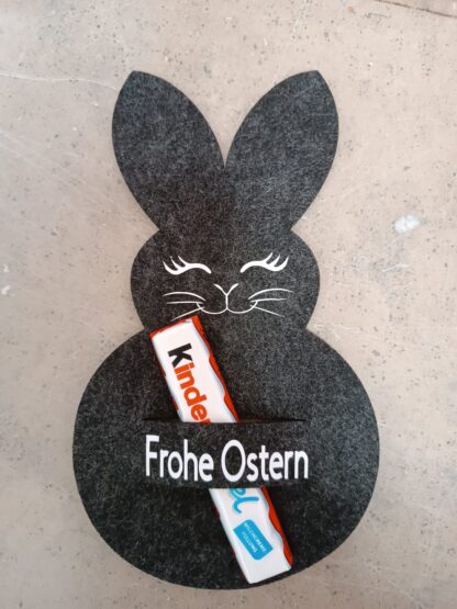 Filz Osterhase mit Schlitz, Bestecktasche, Geschenketasche – Bild 3